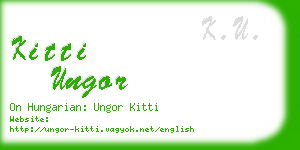 kitti ungor business card